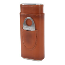 3 Finger Cigar Case Large Diameter Cigar Holder Case With WearResistant Elastic Shiny Outdoor Cutter Brown