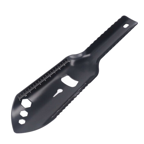Aluminum Alloy Multipurpose Camping Shovel for Outdoors, Black