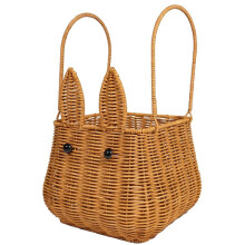 Cesto In Rattan con Manico, Cestino per Uova, Fiore Intrecciato, Ragazza, Pane, Frutta, Verdura, Cestino da Picnic In Vimini