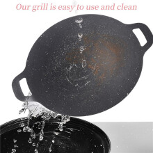 28 cm Outdoor-Camping-Grillplatte, Antihaftbeschichtet, Koreanische Grillplatte, Grill, Fleischtopf, Flach