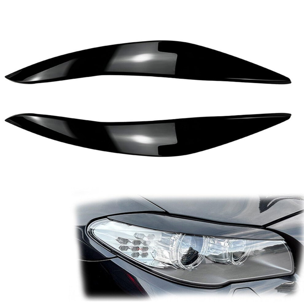Headlight Eyebrow For Bmw 5 Series F10 F11 20112014 Glossy Front Headlamp Eyelid Trim Brow Cover Strip Sticker Black 9347817391800