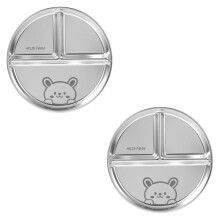 2PCS Geteilter Westlicher Speiseteller Aus Edelstahl für Nudelgerichte, Salat, Grillteller, Stapelbarer Frühstücksteller, Geschirr,C