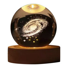 Regalo di San Lampada con Sfera di Cristallo Lampada 3D Planet Moon Luce Notturna A LED USB,D
