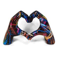 Bunte Gesten-Dekoration, Liebesfinger-Statue Modern, Moderne Kunstskulptur, Personalisierte Finger-Heimdekoration, B