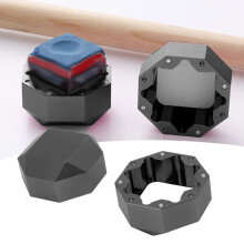 Octagonal Aluminum Billiard Chalk Holder, 2-Layer, 59g, Black