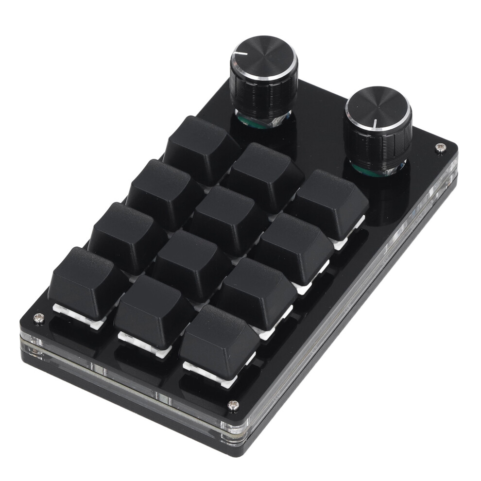 Mechanical Gaming Keypad 12 Keys 2 Knobs Acrylic Usb Programmable 3491375065263