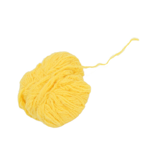 Beginner's Yellow Wool Yarn for Dolls - Soft Extensible Ideal for Crafts 1