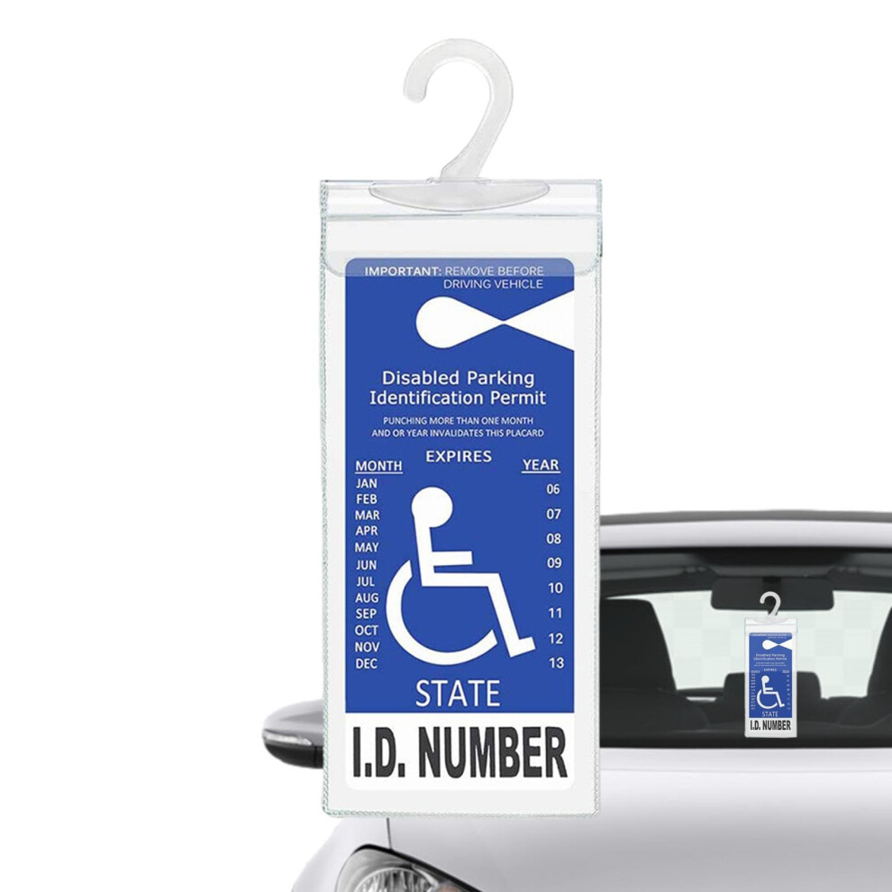 Disabled Parking Permit Holder Clear Pvc Handicap Placard Protector With Hanger For Car 9199774967839