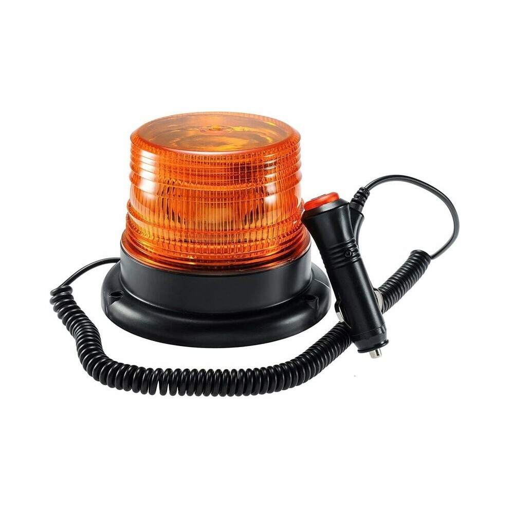 Warning Lights For Vehicle Safety, Led Strobe Beacon With 360 Degrees Coverage, Durable Construction Flashing With Magnetic Base, Super Amber/Light 9358999659794