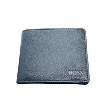 (Black) Hugo Boss Mens Wallet Genuine Leather Traveller 4 CC Coin Bilfold Black Wallet
