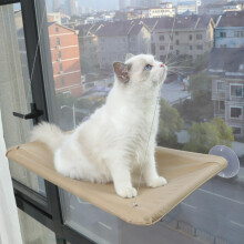 Cat Bed Window Perch Large Cat Window Hammock Wall Shelves With 4 Suction Cups Safety Cream Colored Multicolor