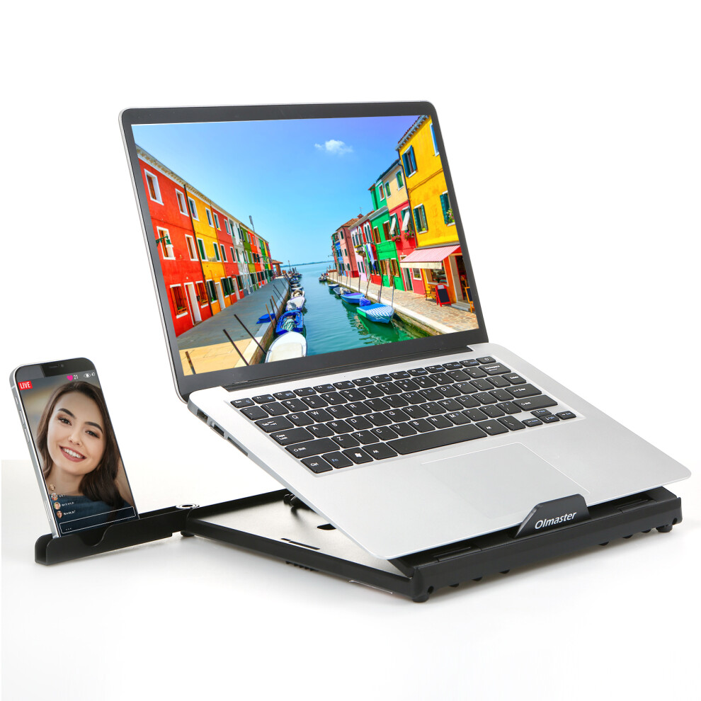 Folding Laptop Stand With Adjustable Height, Cooling Fan, Black 7901375070946