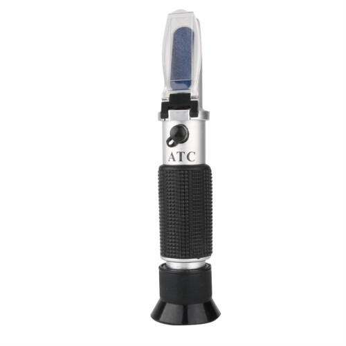 Refractometer 032% Brix, Handheld Optical Sugar Refractometer For Food & Beverages, ATC Temperature Compensation