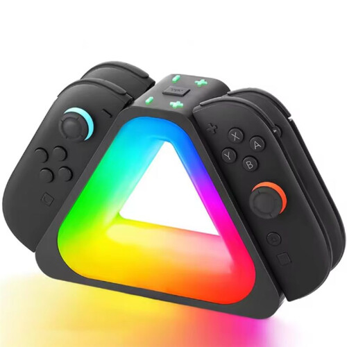 RGB Fast Charging Dock for NS2  2  Accessories,  2 Joy Con Controller Magnetic Charger Stand Station 1