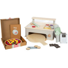 Jouet d'imitation - SMALL FOOT COMPANY - Ensemble de pizzeria en bois - 3 à 8 ans - Bois - Accessoires variés