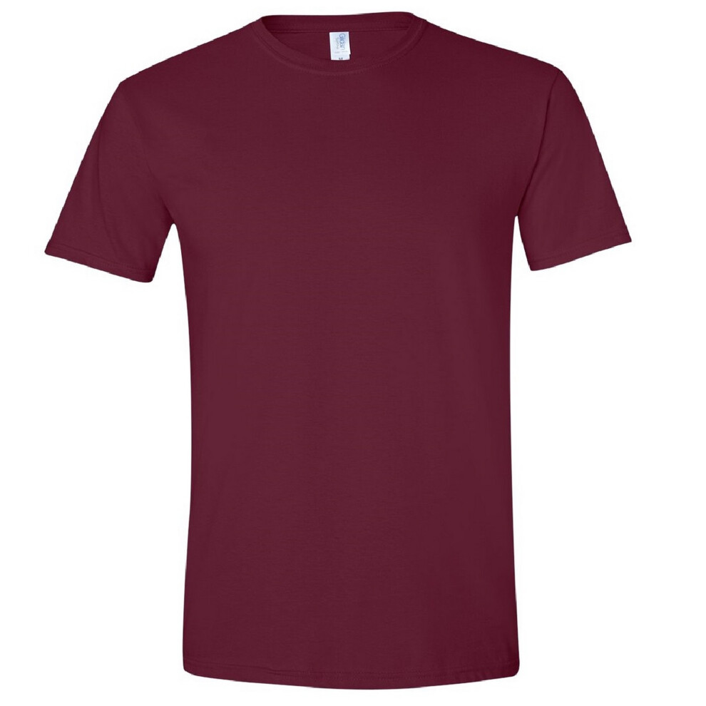 Gildan (S, Maroon) Mens Short Sleeve Soft-Style T-Shirt