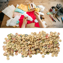 Runde 15mm Holz-Handwerksknöpfe 400 Stück Nähbar Schmuck DIY Zubehör