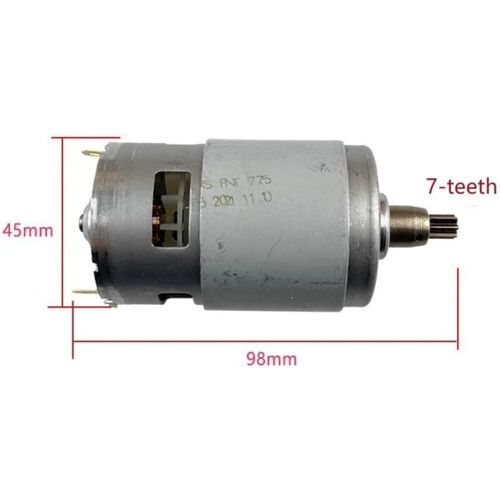 18V 775 Motor 7 Tooth  Torque Replacement for Electric Wrench Power Tools Silver 1