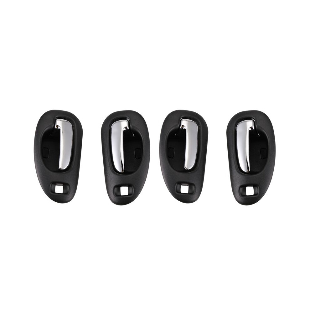 4X Door Handle & Chrome Inside Interior Front Lh & Rh Pair For 5102847Aa 5102849Aa Black 6033545431187