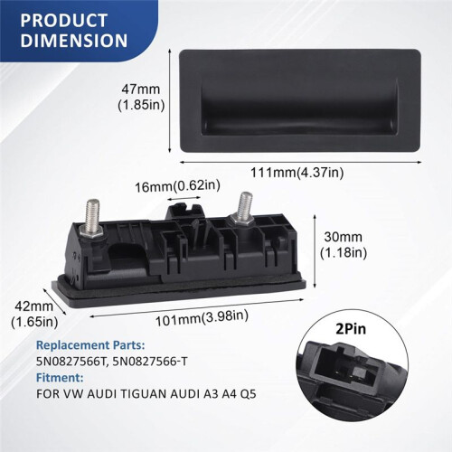 Tailgate Handle  5N0827566T for   Caddy      A4 A5 A6    Alhambra 1