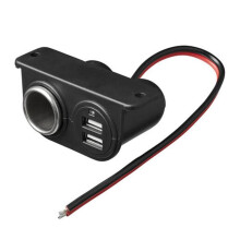 USB-Portar Uttag 5V 3.1A Dubbel USB Inbyggd Biladapter för Campingbil Tändare Multikontakt Cigarettladdare Bil 12-24V