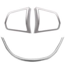 Fit for F10 5 Series 525I 520I Car 2Pcs Left and Right Steering Wheel Button Cover Trim+1Pc U Type Car Styling Sticker ABS