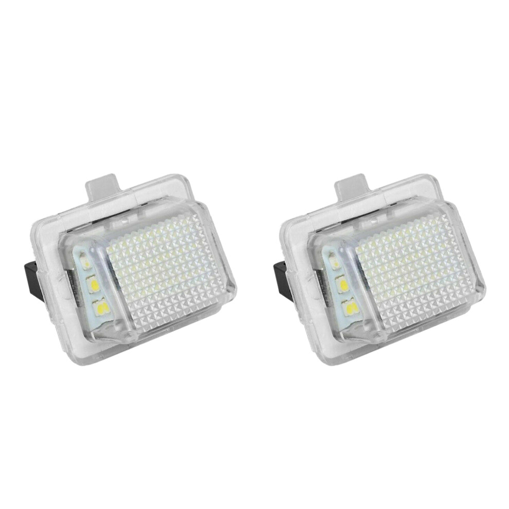 2Pcs Car License Plate For - W204/W212/W216/W221/W207 18 Led Rear License Tag S Light/White 6132025442108