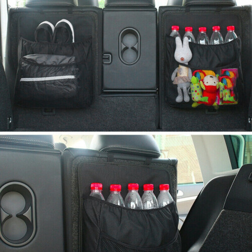 Car Net Mesh Pocket  Back Multi-Pocket Storage Bag Organizer Holder Black 1