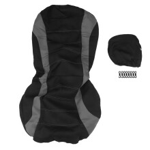 Front Car Covers Front Airbag Ready Sport Bucket Cover, Automobiles Covers (Black + Grey)