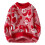 Men's Winter Jumper Long Knitted Crew Neck Pullover Red Size L Warm Student 1