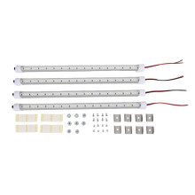 12V Interior LED Light Bar 48 LEDs Strip Lights with and Magnets 6500K White Light for Car Van RV with US Plug
