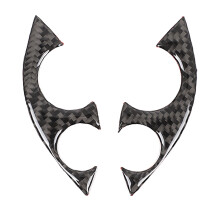 2Pcs/Set Car Carbon Fiber Steering Wheel Decoration Cover Trim Sticker Fit for 453 Fortwo 2016-2021