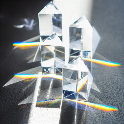 4Pcs Clear Triangular Prism for Rainbow Lights Crystal Optical Prisms Glass Physics Teaching Refracted Light Spectrum 2