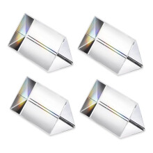 4Pcs Clear Triangular Prism for Rainbow Lights Crystal Optical Prisms Glass Physics Teaching Refracted Light Spectrum