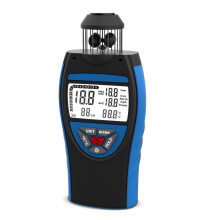 Handheld Wind Cup Anemometer 6Unit Adjustable With Temperature Measurement Blue Backlight Display