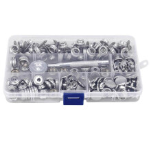 Snap Fastener Stainless Steel NonSlip Buckles Button Replacement Parts Portable Screw Kit Storage Box For Household