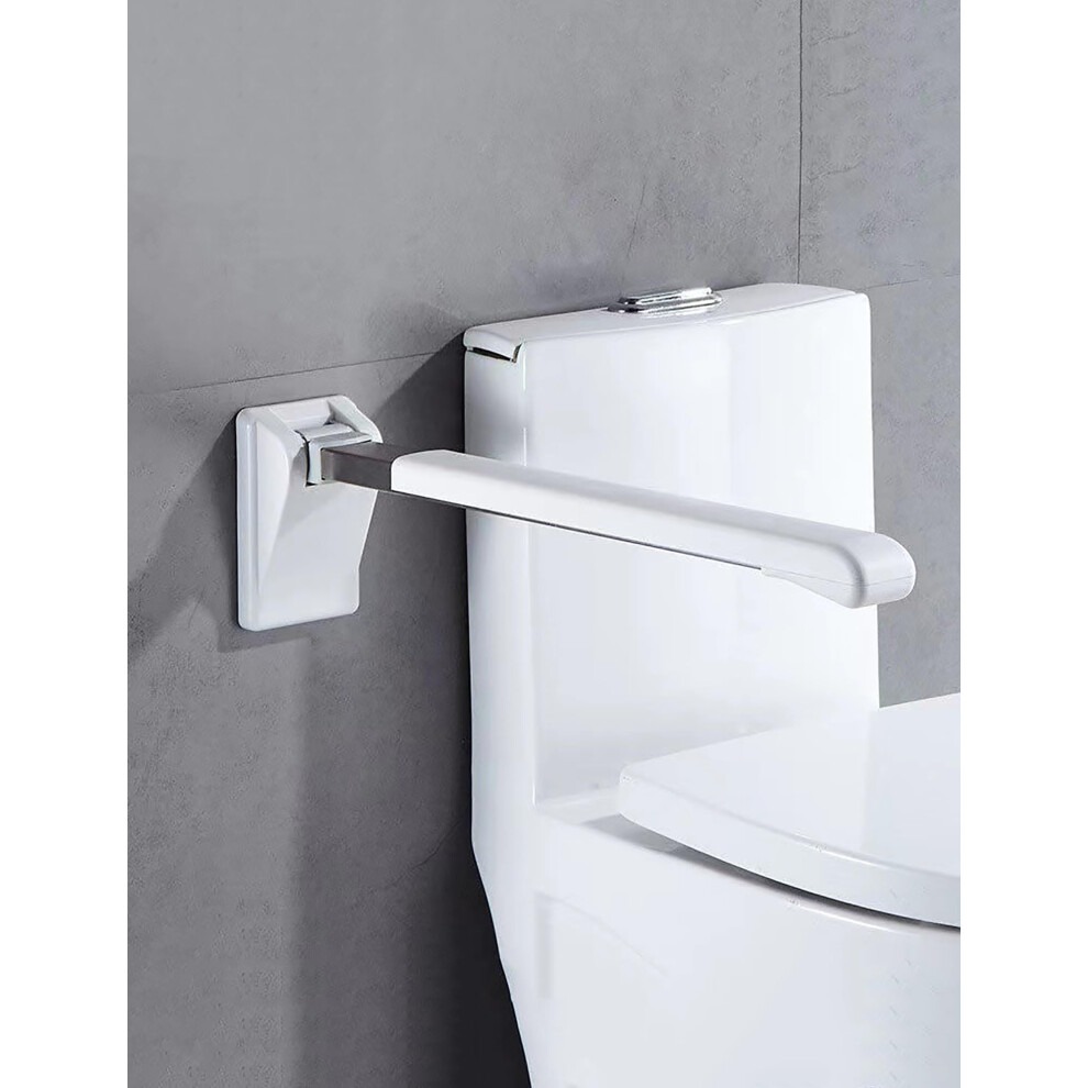 Foldable Stainless Steel Bathroom Grab Bar with NonSlip Grip, 70cm Toilet Safety Rail 80kg Load