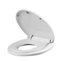 Toilet Seat with Toddler Seat Builtin Splash Guard White For Toddler Training Potty