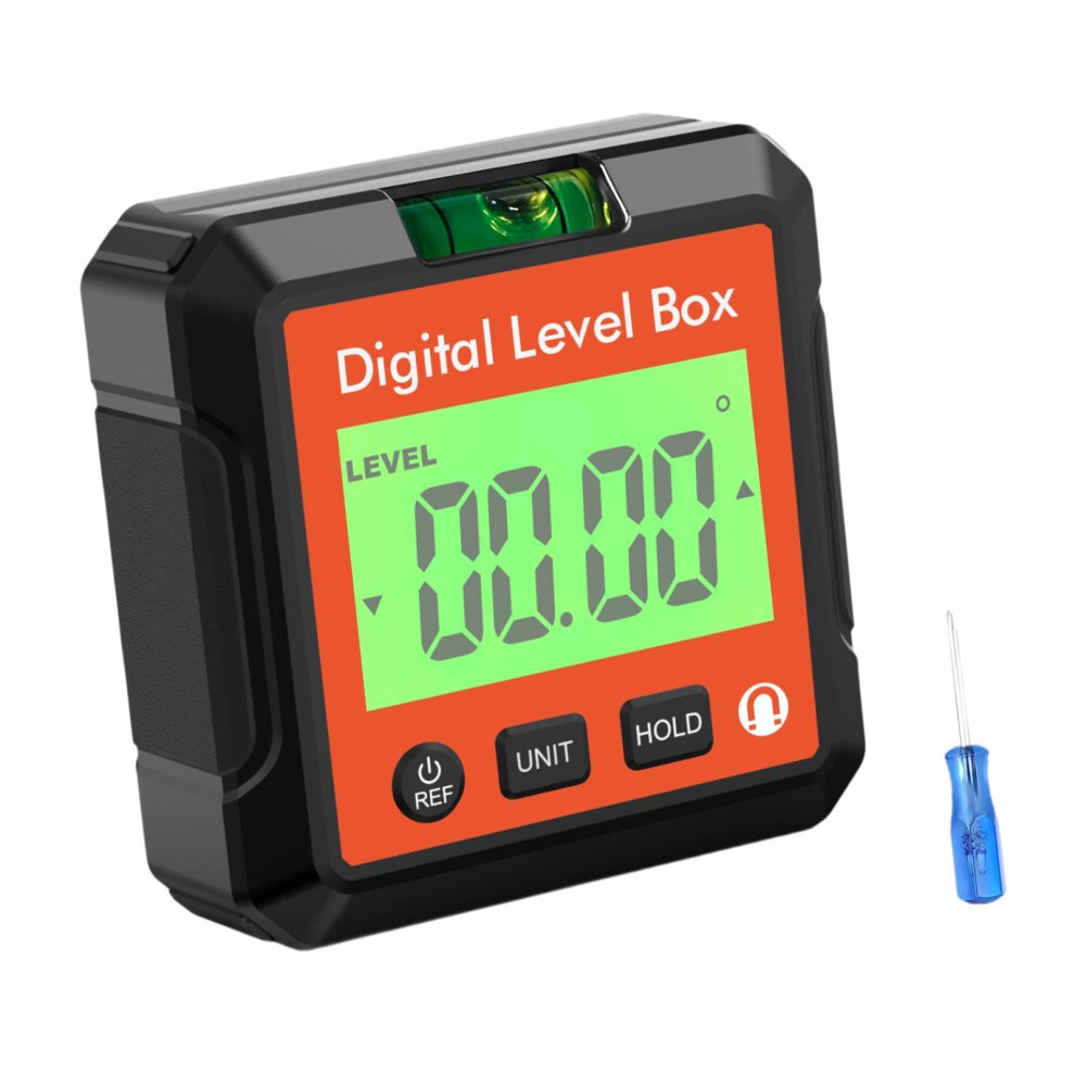 Lcd Display Angle Gauge Tool For Woodworking And Construction Red Angle Measurement Readout 9347817398892
