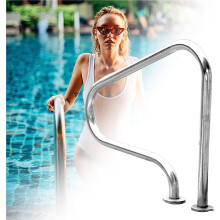 Swimming Pool Handrail 304 Stainless Steel Curved Safety Rail with Ergonomic Grip for Indoor Outdoor Pools