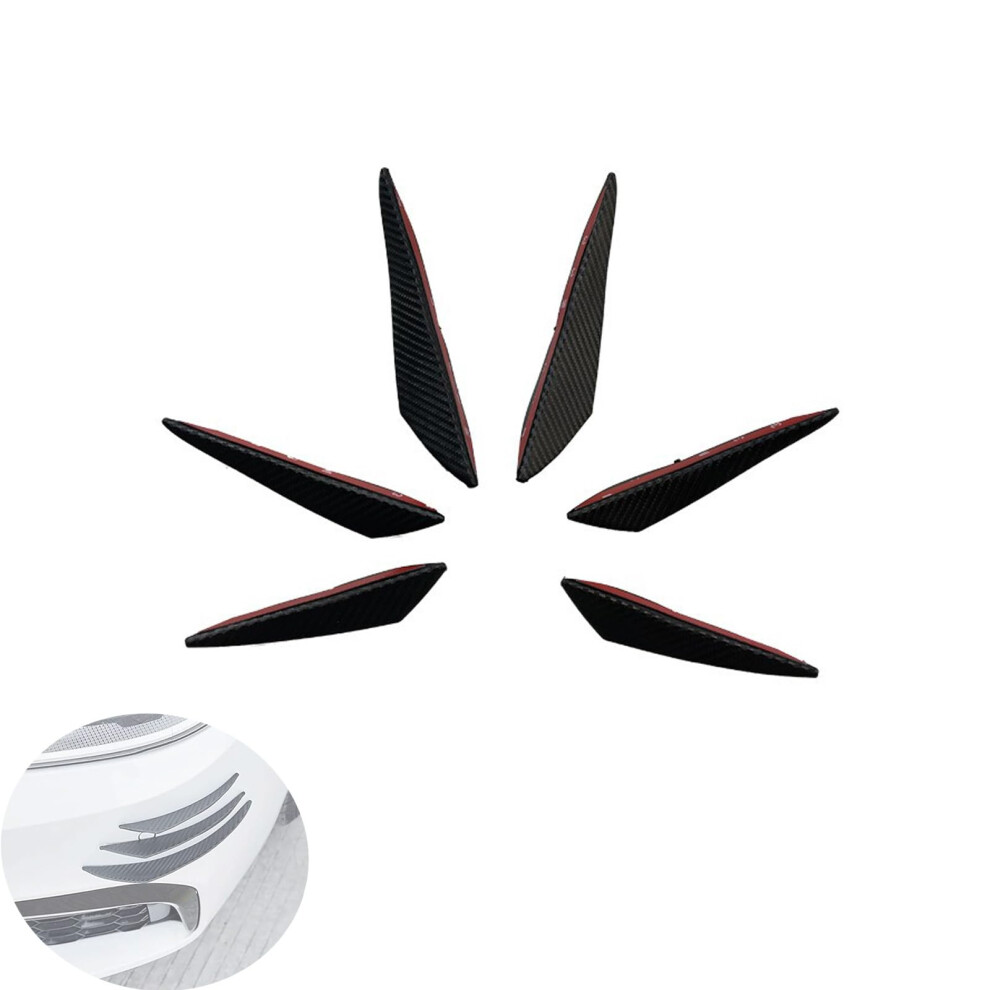 6Pcs Universal Car Front Bumper Lip Spoiler Splitter Kit Rubber Canard Fins Protector Black 9199774972444