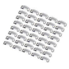 DIY Haarverlängerungsclips 40 Stück Edelstahl 3,3 cm Silber 9-Zähne Schnappkamm