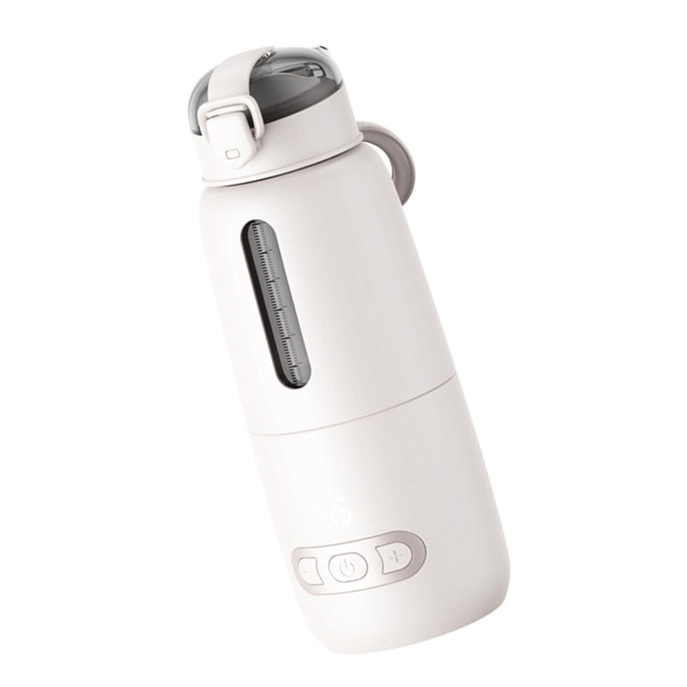 Portable Bottle Warmer 300Ml With Temperature Display, 15000Mah Rechargeable Travel Warmer For Car And Airplane (White) White