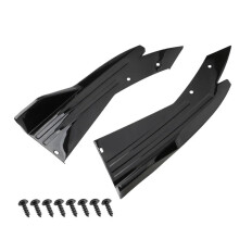 Side Skirt Pair Universal Carbon Fiber Wing Trim Lip Spoiler Splitter Diffuser Rear Bumper Protection 2pcs Black