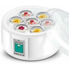 Electric Yogurt Maker 1.5L with Stainless Steel Liner and 7 Glass Cups, Constant Temperature Heating