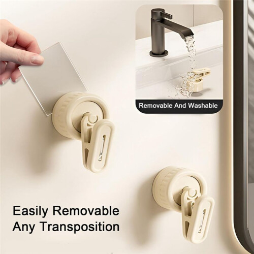 Rotating Suction Cup Storage Clips -Hooks,3PCS Multiple Suction Cup Clamp for Hanging Home Office Accessories B 2