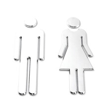 Toalettdörrskylt Kvinna Toalettskylt Gästtoalettskylt Dörrdekoration Självhäftande Badrum 12 cm Hög