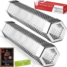 12 Inch Hexagon Pellet Smoker Tube Set of 2 for BBQ Hot and Cold Smoking Works in Any Grill