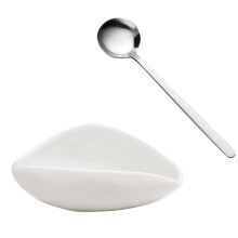 B KaffeböNor Dosbrickor Ren Vit Keramik Tesked Te Separator Set Verktyg KaffeböNsked Spade Tebrickor