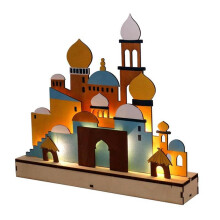 B Legno Eid Mubarak LED Luce Notturna Decorazione Ramadan Musulmano per la Casa Decorazione per Feste Mubarak Musulmana Islamica